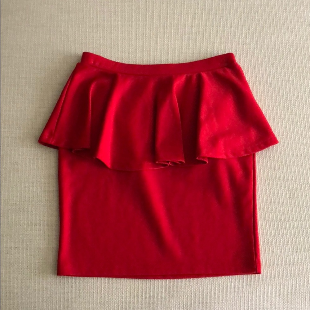 Beautiful Red Peplum Skirt